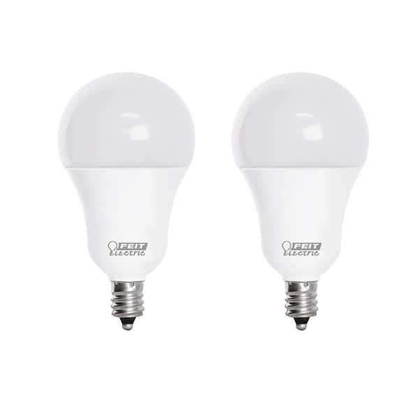 Feit Electric 60w Equivalent A15 Candelabra Dimmable Cec Title 20 90 Cri White Glass Led Ceiling Fan Light Bulb Daylight 2 Pack Bpa1560c 950ca The Home Depot - Home Depot Ceiling Fan Light Bulb Led