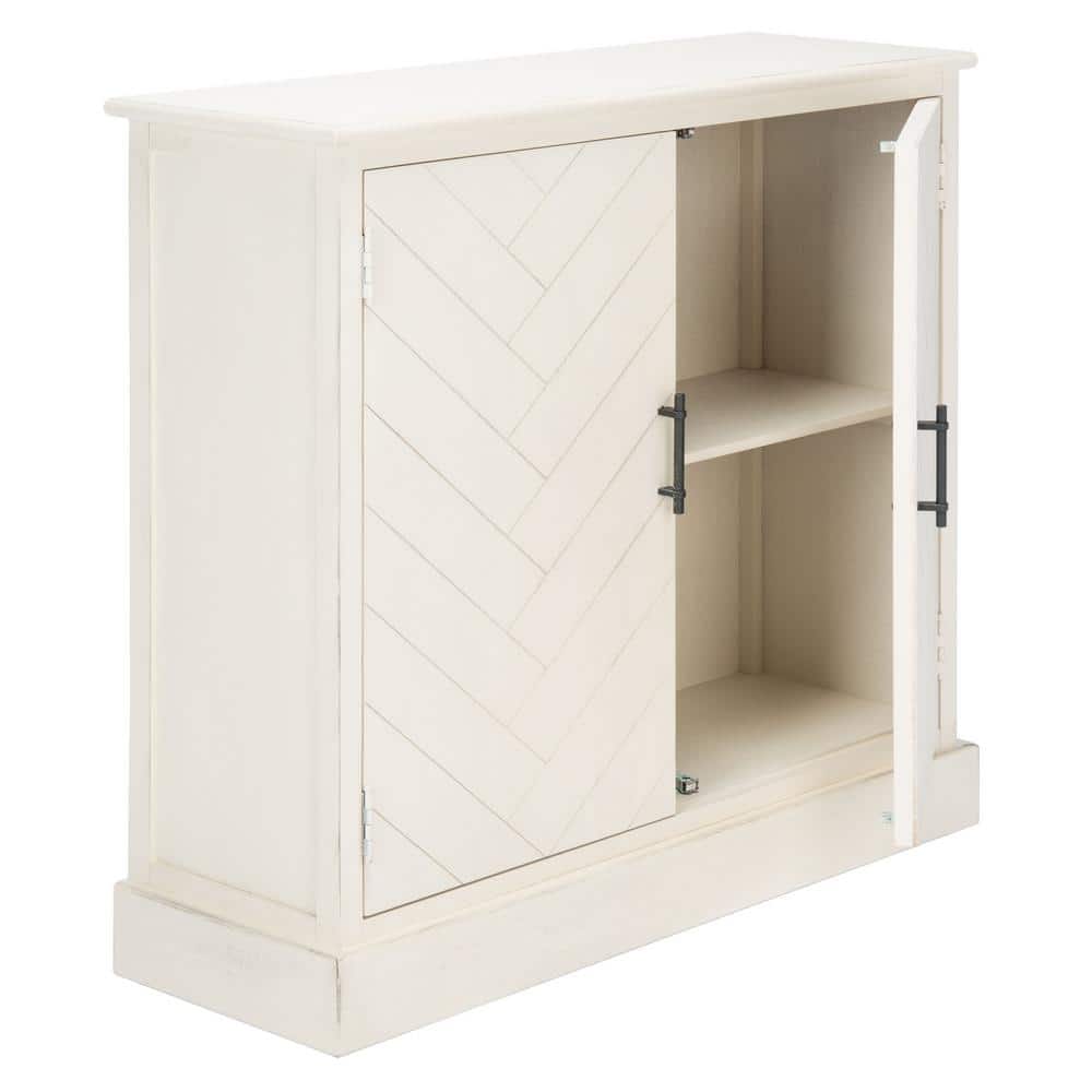 Peyton Contemporary White Wood 2-Door Storage Cabinet