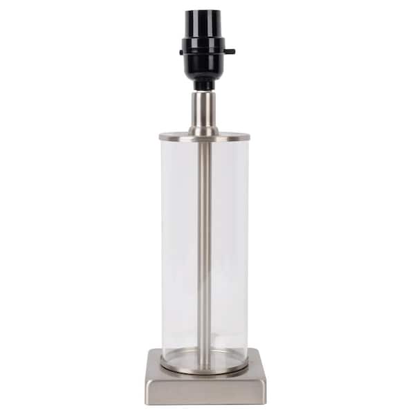Hampton Bay Mix and Match 13.5 in. Brushed Nickel and Glass Lamp Base - TTL20