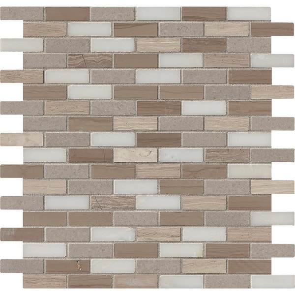 MSI Take Home Tile Sample - Arctic Storm Gray 4 in. x 4 in. Honed Marble Mesh-Mounted Mosaic Floor and Wall Tile