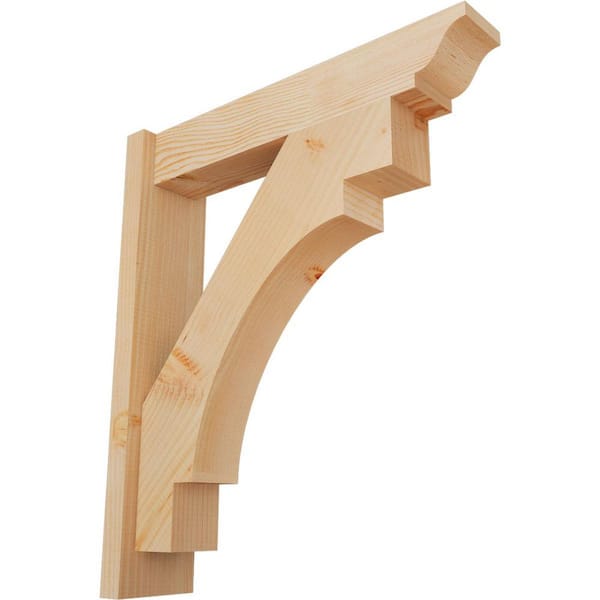 Ekena Millwork 6 in. x 28 in. x 24 in. Merced Traditional Smooth Douglas Fir Outlooker