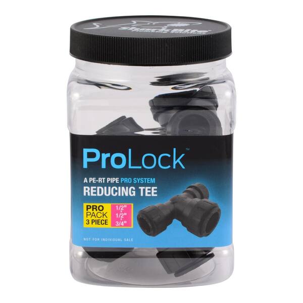 SHARKBITE ProLock 1/2 in. x 1/2 in. x 3/4 in. Push-to-Connect Plastic Reducing Tee Fitting Pro Pack (3-Pack)
