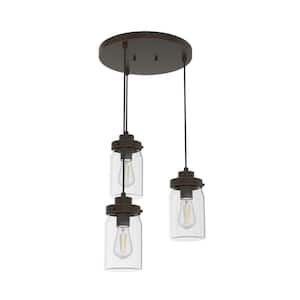 Devon Park 3-Lights Onyx Bengal Cluster Pendant with Glass Shades