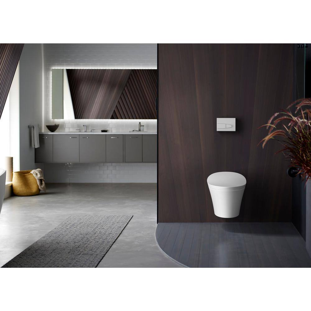 White Wall-Mounted Dual Flush High Efficiency Toilet
