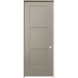 30 in. x 80 in. Birkdale Desert Sand Paint Left-Hand Smooth Solid Core Molded Composite Single Prehung Interior Door