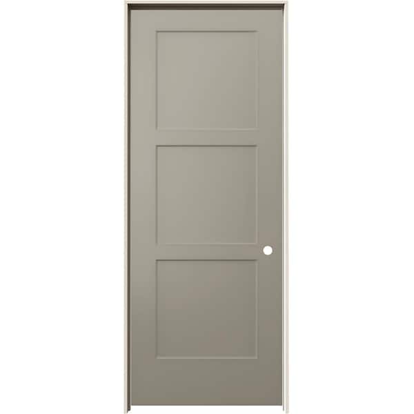 JELD-WEN 30 in. x 80 in. Birkdale Desert Sand Paint Left-Hand Smooth Solid Core Molded Composite Single Prehung Interior Door