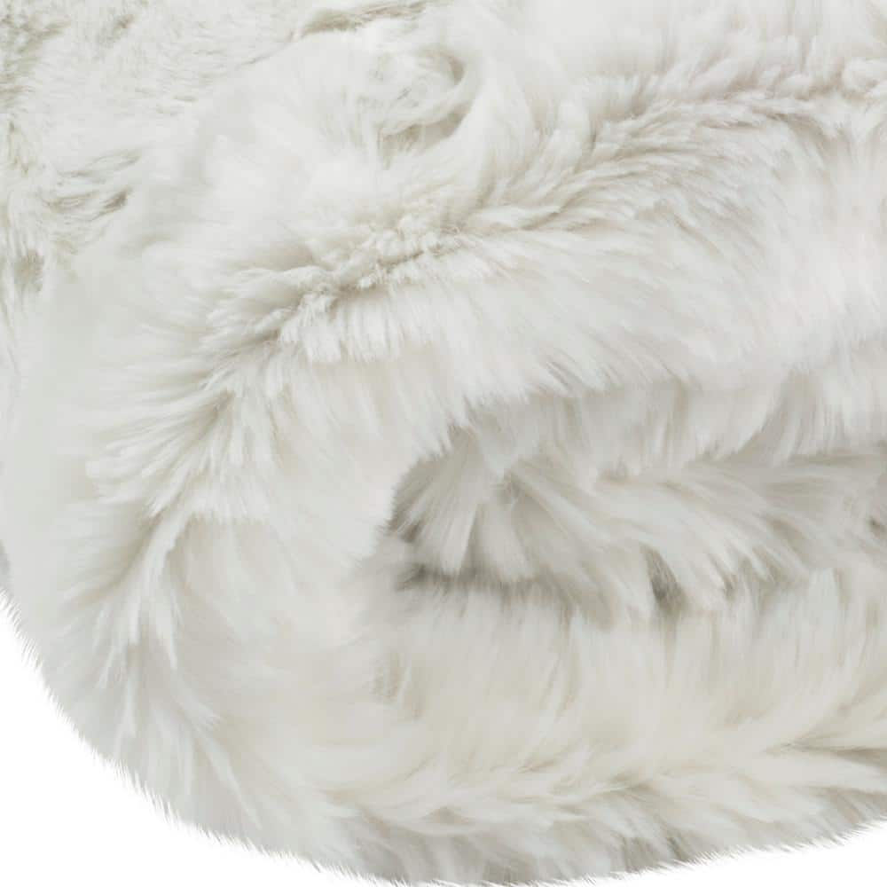Snow White Faux Fur Reversible Throw Blanket