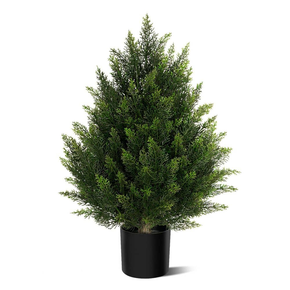 Vitalismo 2 ft. Artificial Topiary Cedar Tree, Faux Pine Shrub