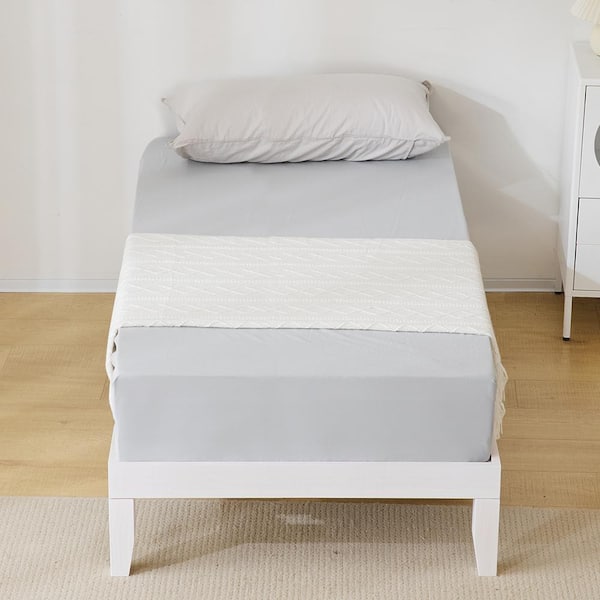 Karl home White Wood Frame Pine Wood Twin Platform Bed Single Bunk Bed