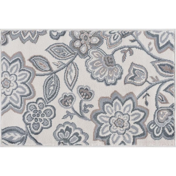 Tayse Rugs Madison Floral Cream 2 ft. x 3 ft. Indoor Area Rug