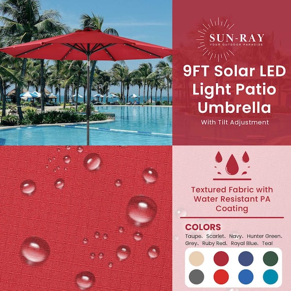 astonica 9 ft rectangular solar powered patio umbrella in scarlet Sunnyglade 9' LED Lighted with 8 Ribs/Tilt Adjustment and Crank Lift System (Red) : Patio, Lawn & Garden this design elevates any gathering JOYESERY 15 ft. x 9