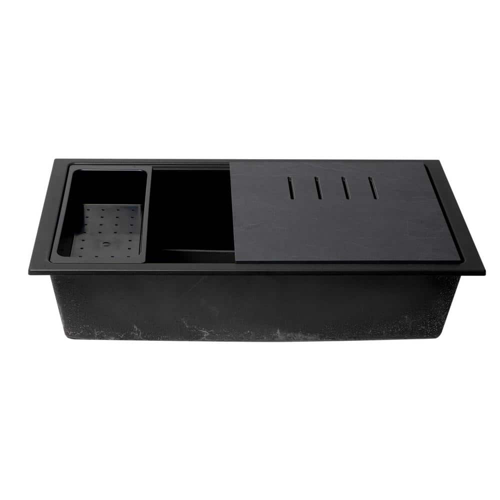 34'' Matte Black Granite Composite Undermount Kitchen Sink