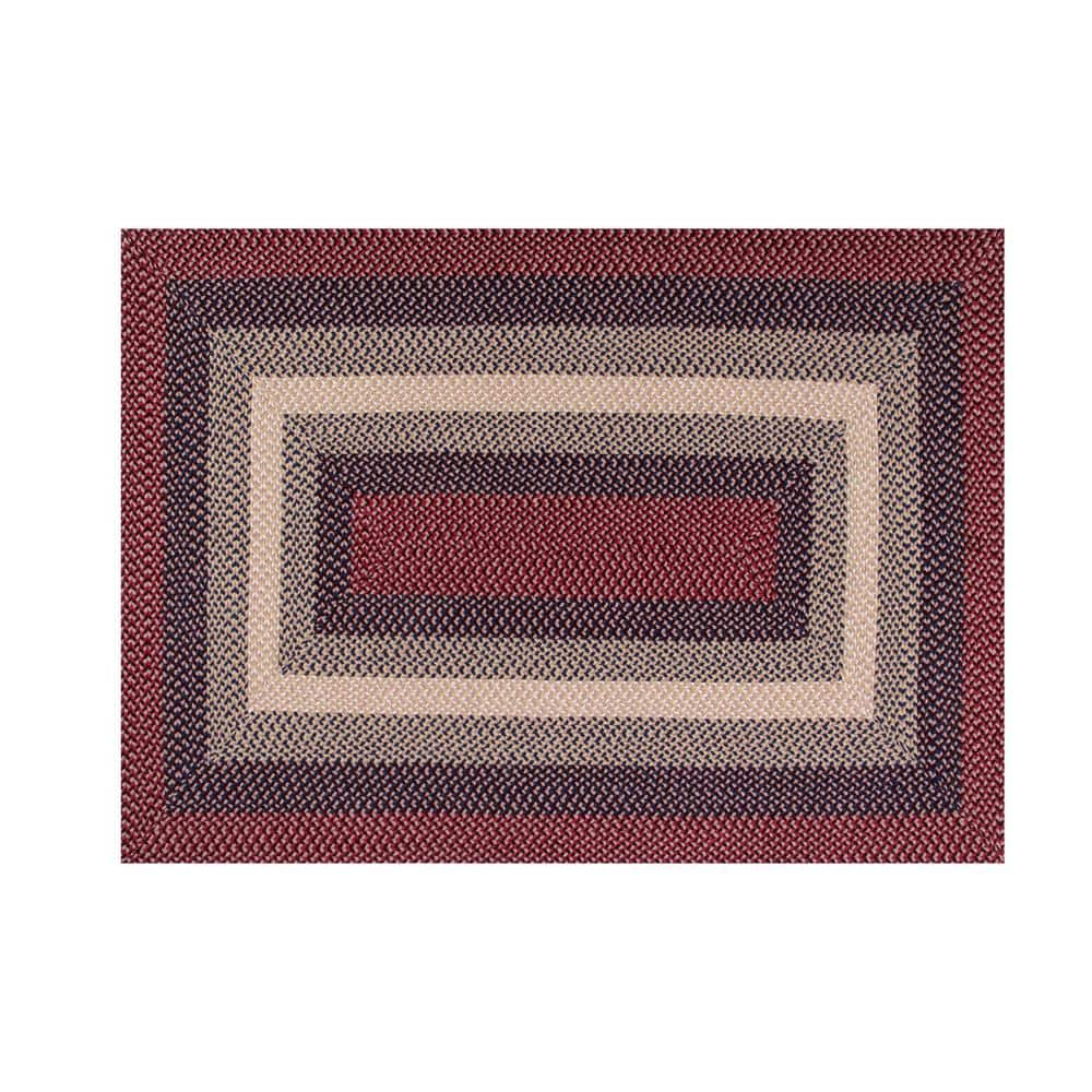 Better Trends Woodbridge Braid Collection Cranberry 72 x 108 Rectangle 100%  Wool Reversible Indoor Area Rug BRPLY69CB - The Home Depot