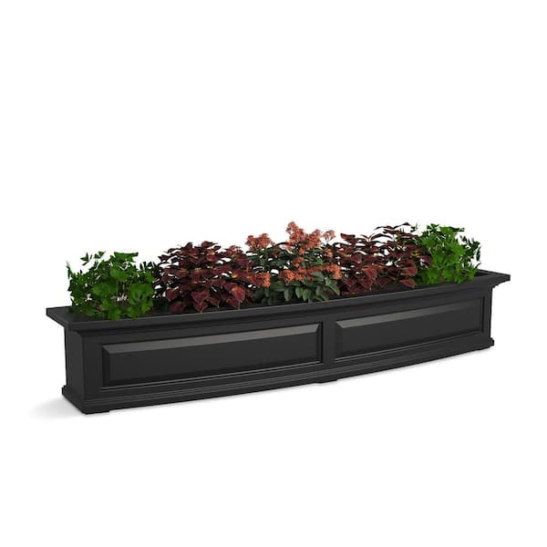 Mayne Nantucket 60 in. x 11.5 in. Self-Watering Black Polyethylene