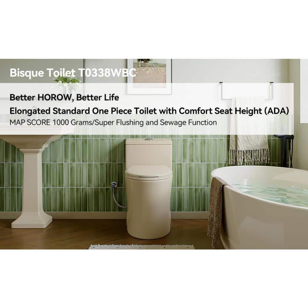 Bisque Elongated Dual Flush High Efficiency Toilet