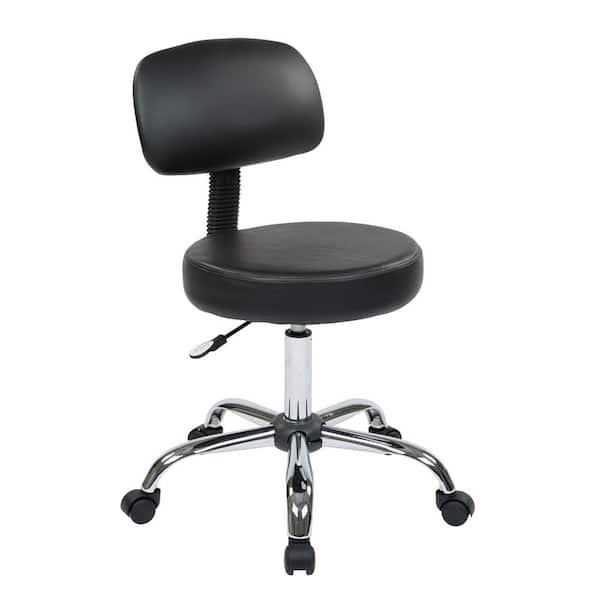 Black Vinyl Drafting Stool