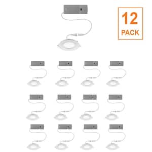 12-pack 4 in. Adjustable CCT Integrated LED Canless Recessed Light Trim 650 Lumens Kitchen Bathroom Remodel Wet Rated