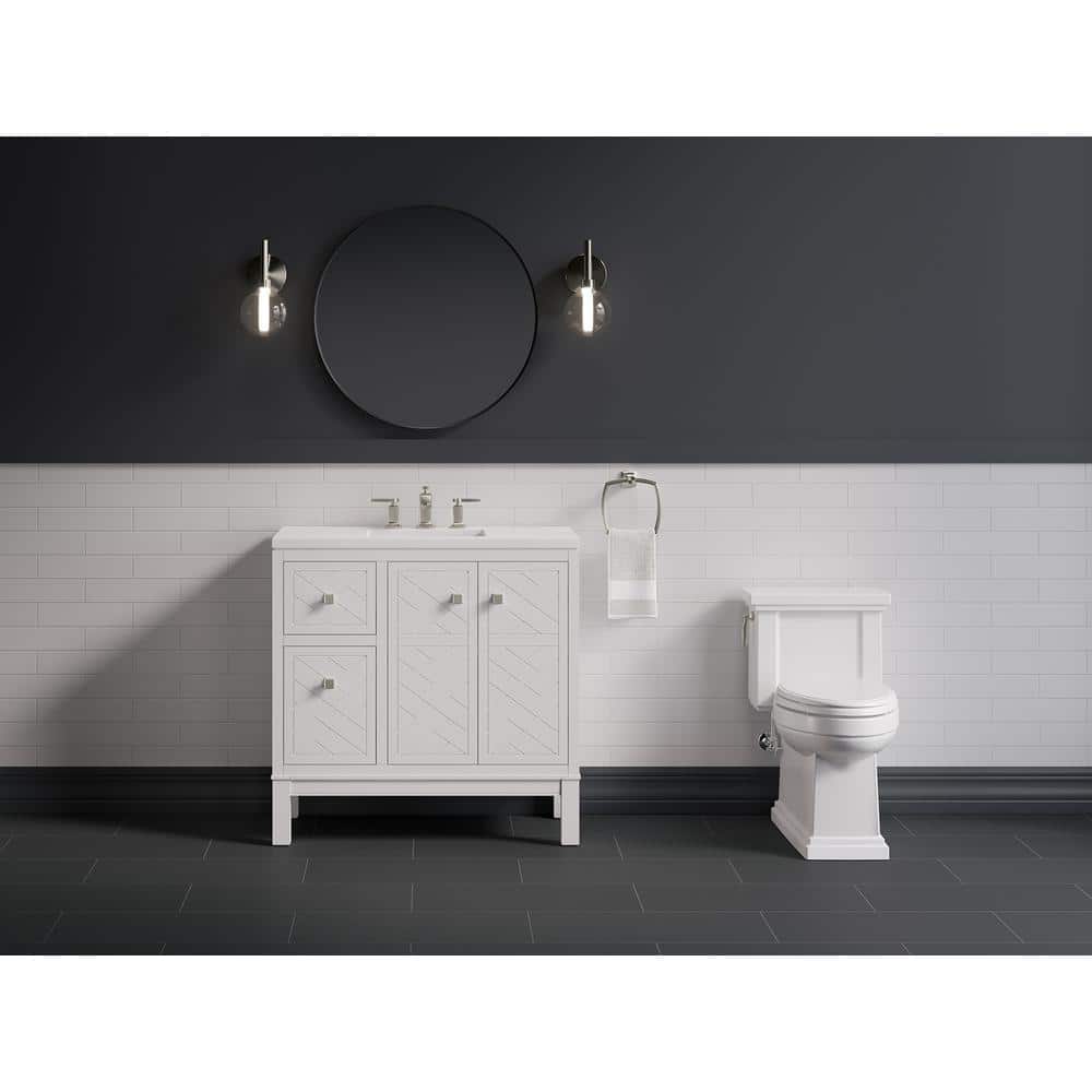Beauxline Traditional 36-Inch White Quartz Bathroom Vanity Set