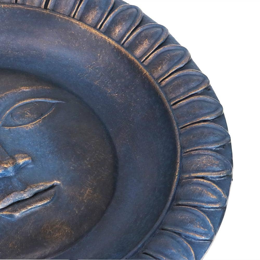 Gray Glass Fiber Reinforced Concrete Sun Design Bird Bath - 26"