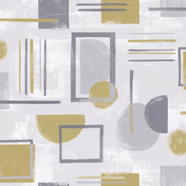 Walls Republic Ochre Overlay 57 sq. ft. Easy to Remove Geometric Wallpaper Double Roll