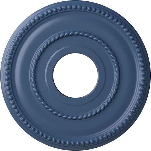 Ekena Millwork 3/4" x 12-1/8" x 12-1/8" Polyurethane Valeriano Ceiling Medallion, Hand-Painted Americana