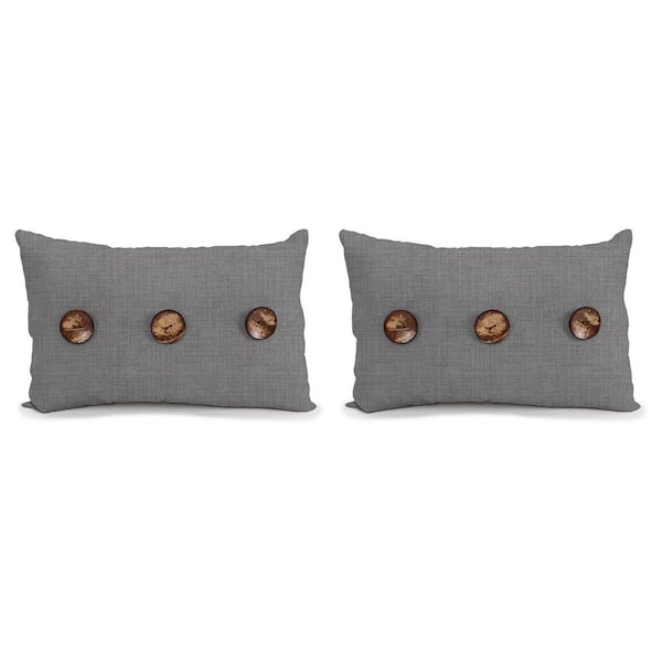 13 in. L x 20 in. W x 6 in. T Rectangular Outdoor Lumbar Pillow in Zayne Volcanic (2-Pack)