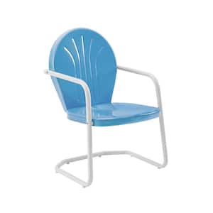 Griffith Blue Metal Outdoor Lounge Chair