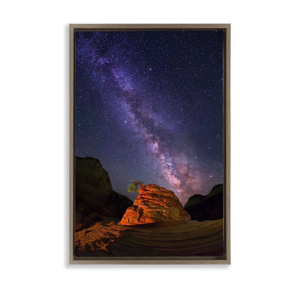 Milky Way Stars Over Canyon by Royce Bair Brown Floater Frame Nature Graphic Art Print 25 in. x 17 in. price history on PriceWatchPro