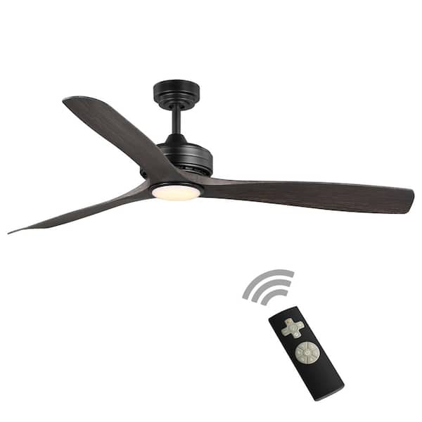 Bayshire 60 in. LED Indoor/Outdoor Matte Black Ceiling Fan with Remote Control and Color Changing Light Kit