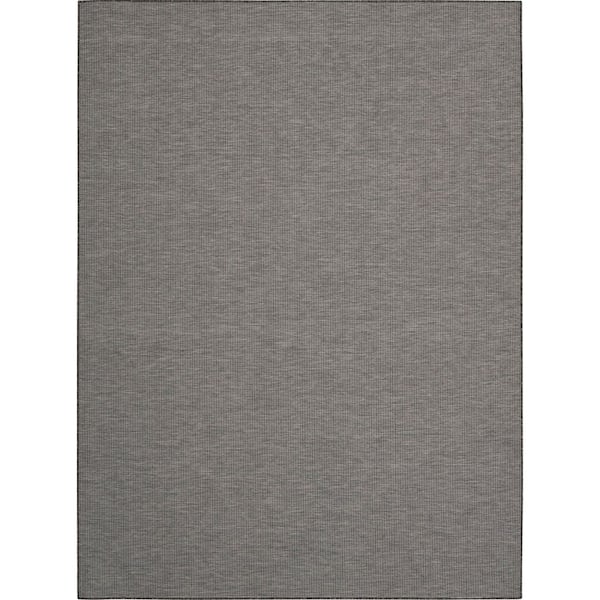 Positano Charcoal 7 ft. x 10 ft. Solid Modern Indoor/Outdoor Patio Area Rug