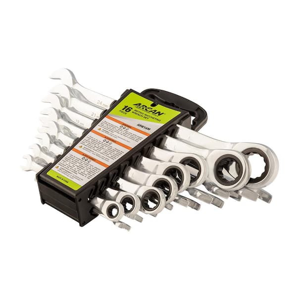 Arcan Metric Ratcheting Combination Wrench Set (16-Pcs)