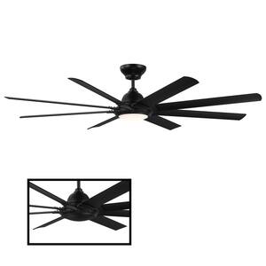 Hydra 80 in. 3000K Integrated LED Indoor/Outdoor Matte Black Smart Ceiling Fan with Light Kit and Wall Control