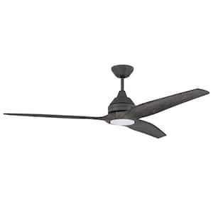 Limerick 60 in. Indoor/Outdoor Aged Galvanized Ceiling Fan with Integrated LED Light and Remote/Wall Control Included