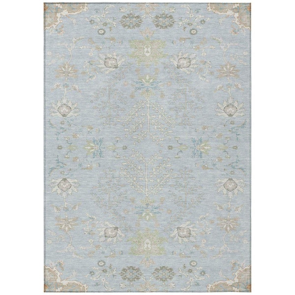 Chantille Machine Washable Indoor/Outdoor Abstract ACN2676 Sky 8 ft. x 10 ft. Area Rug