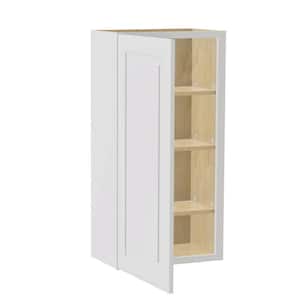 Grayson Pacific White Painted Plywood Shaker Assembled Wall Kitchen Cabinet Soft Close 18 in W x 12 in D x 36 in H