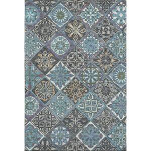 Mayfield Premium Machine Washable Abstract AMF2256 Teal 3 ft. x 5 ft. Area Rug