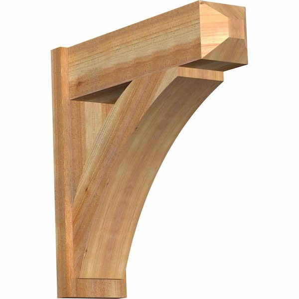 Ekena Millwork 8 in. x 28 in. x 28 in. Thorton Craftsman Rough Sawn Western Red Cedar Outlooker