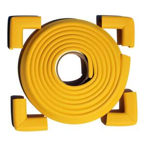 12 ft. Edge and Corner Safety Cushion Roll Plus Corners in Yellow (4-Pack)