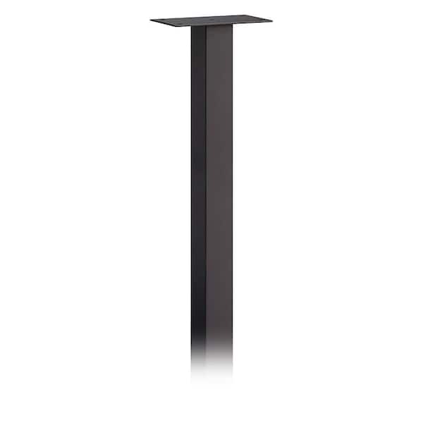 Salsbury Industries Standard In-Ground Mounted Mailbox Pedestal for Roadside Mailboxes in Black