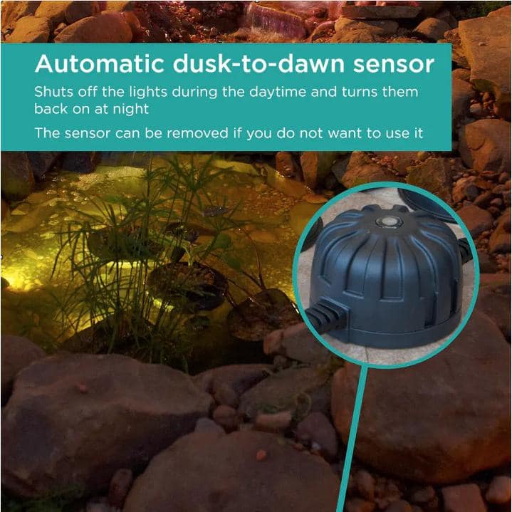 Black LED Pond and Landscape Lights with Color Lenses, 3-Piece Set