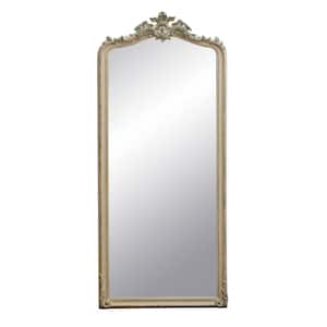 34.25 in. W x 78.75 in. H Resin Framed Antique White Wall Mirror