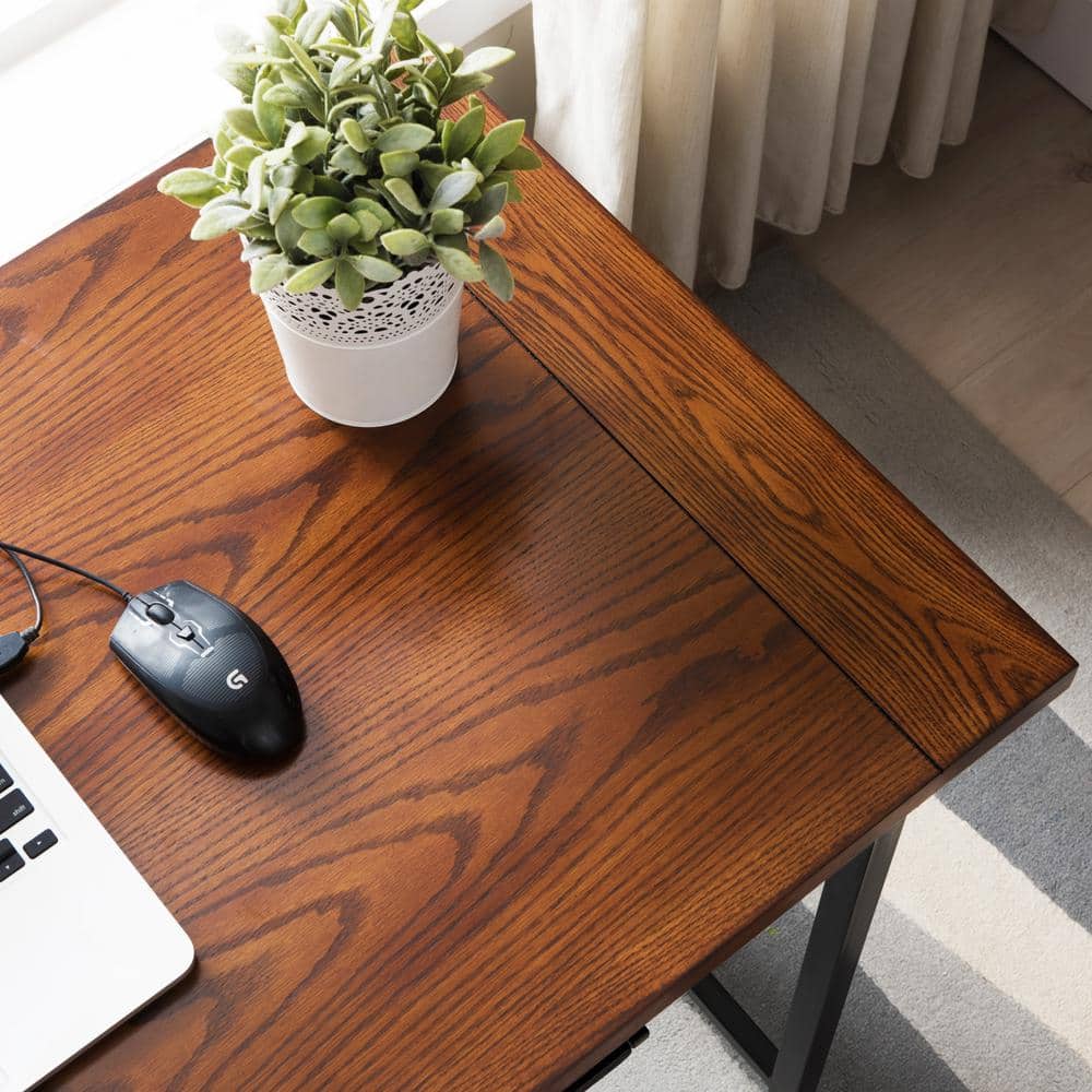 Ironcraft Mission Oak Computer Desk with Matte Black Frame