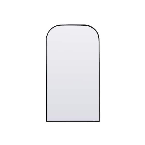 Unbranded Simply Living 35 in. W x 66 in. H Arch Metal Framed Black Full Length Mirror