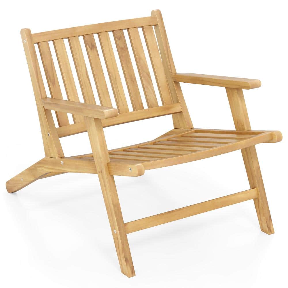 36.5 in. Teak Wood Outdoor Reclining Chair with Adjustable Backrest and 352 lb. Capacity, Natural price history on PriceWatchPro