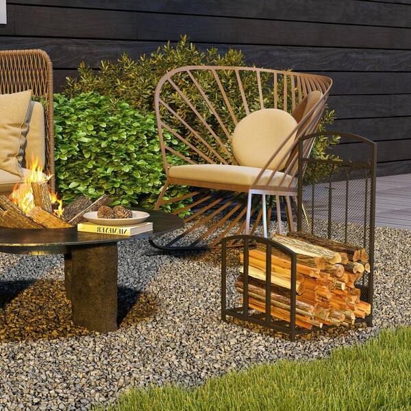 Huluwat 15.3 in. W Heavy-Duty Indoor-Outdoor Firewood Rack with
