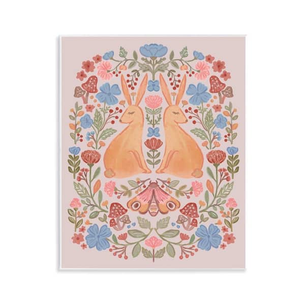 Stupell Industries Autumnal Folk Rabbits by Nina Muis Surface Design Unframed Animal Graphic Art Print 14 in. x 11 in.