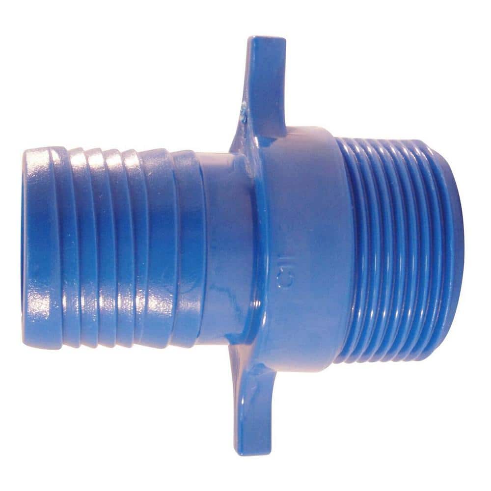 Apollo 1-1/4 in. Barb Insert Blue Twister Polypropylene x MPT Adapter  Fitting ABTMA114 - The Home Depot