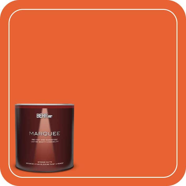 BEHR MARQUEE 1 qt. #210B-7 Flame Matte Interior Paint & Primer