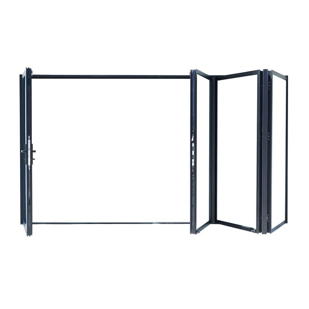 TEZA DOORS Teza 85 Series 144 in. x 80 in. Matte Black 1 Left 3