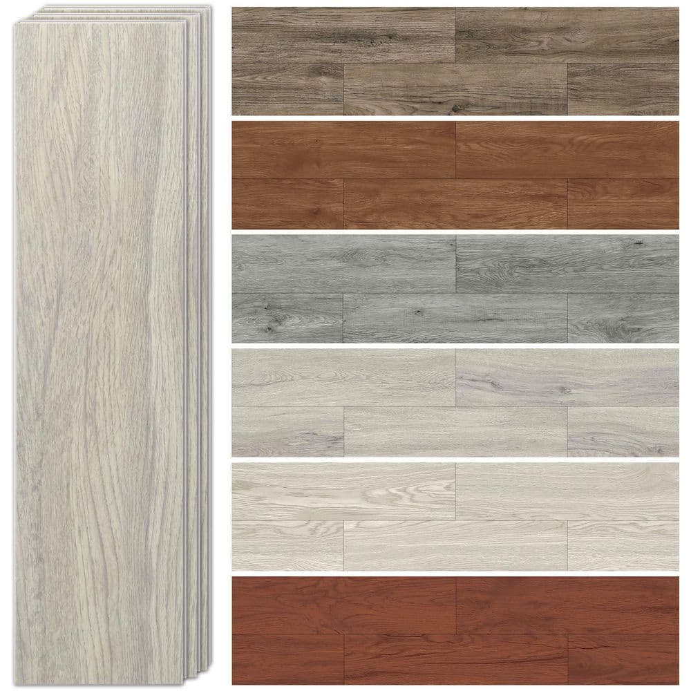Pale Oak Wood Grain 12 MIL 6 in. W x 24 in. L Waterproof Click Lock Luxury SPC Vinyl Plank Flooring (24 sq.ft./case) price history on PriceWatchPro
